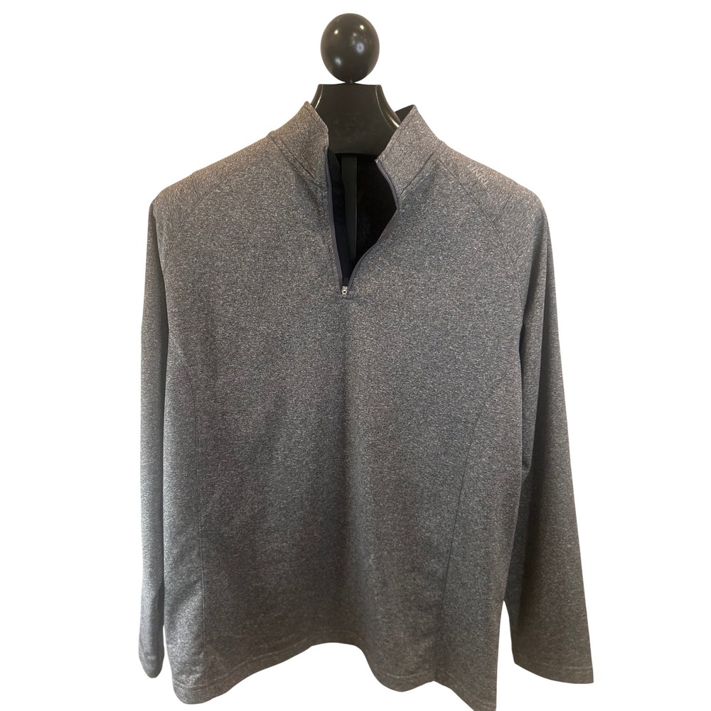 UNRL Elite Mens XL Quarter Zip Pullover Heather Gray Sleeve Pocket RN 156273